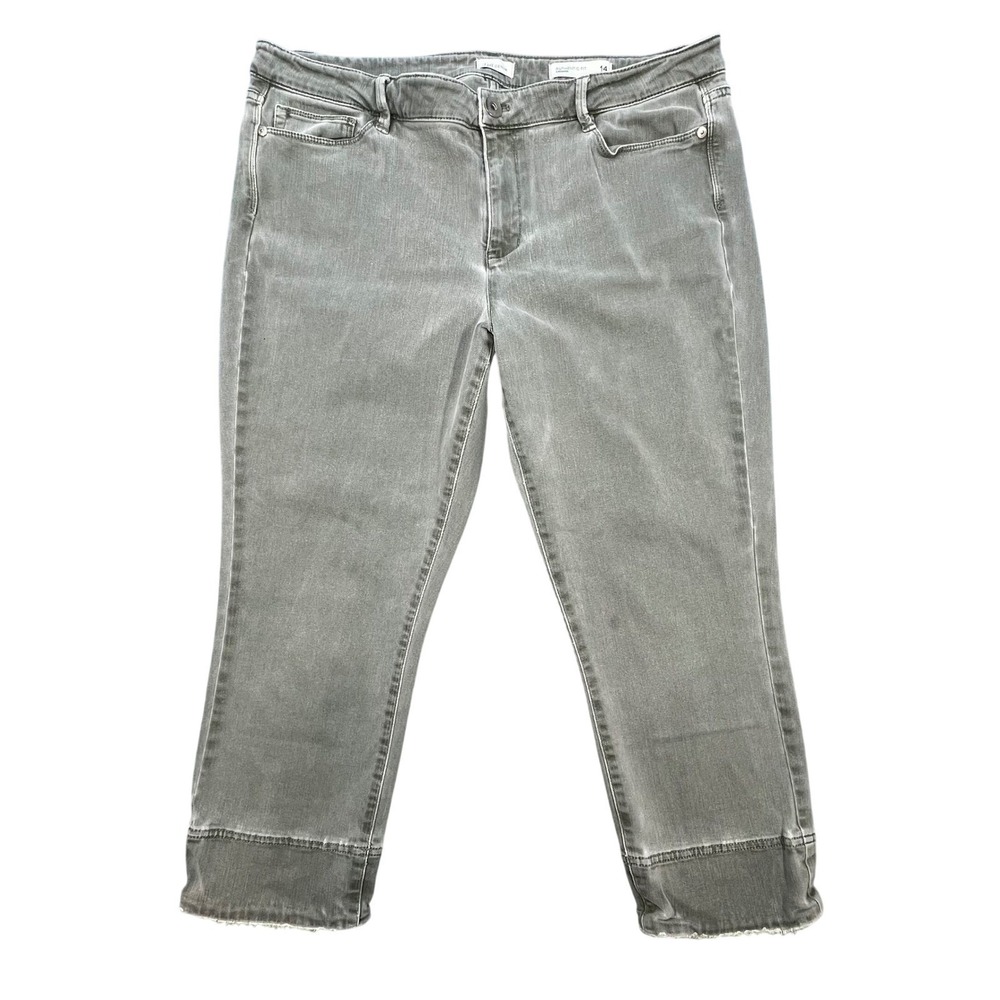 J. Jill Gray Authentic Fit Cropped Denim Jeans Womens 14